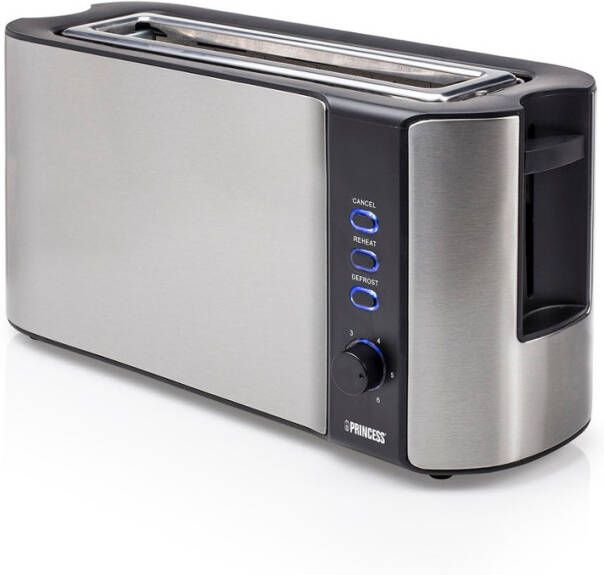 Princess Broodrooster lange sleuf 1000 W zilver 142353