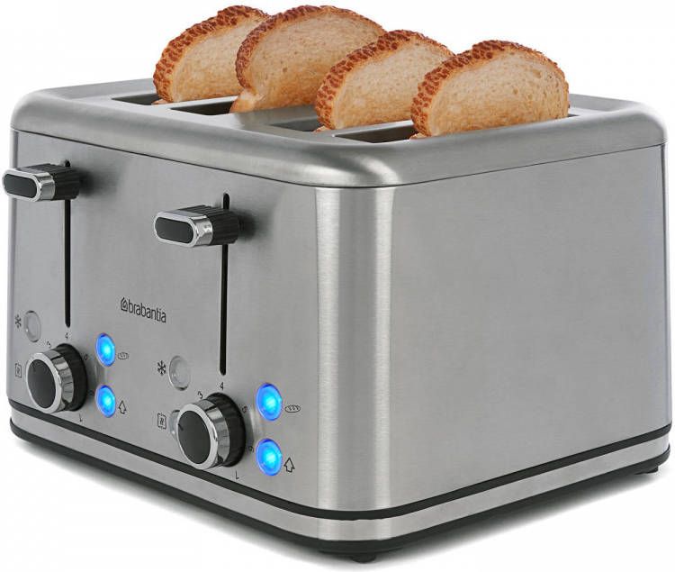 Brabantia Bbek1031n Broodrooster 4 Sleuven 1800 Watt Rvs/Aluminium