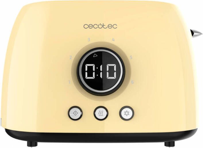 Cecotec Retro Broodrooster Timer Opzetstuk Voor Broodjes Opwarmen En Ontdooien Geel