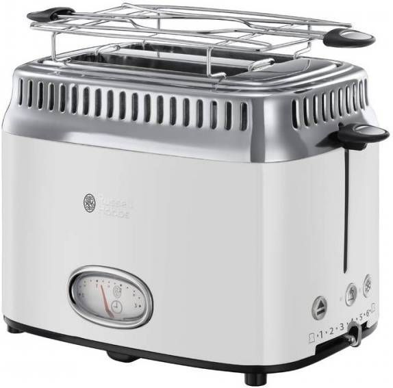 Russell Hobbs Broodrooster met countdown wit/roestvrij staal
