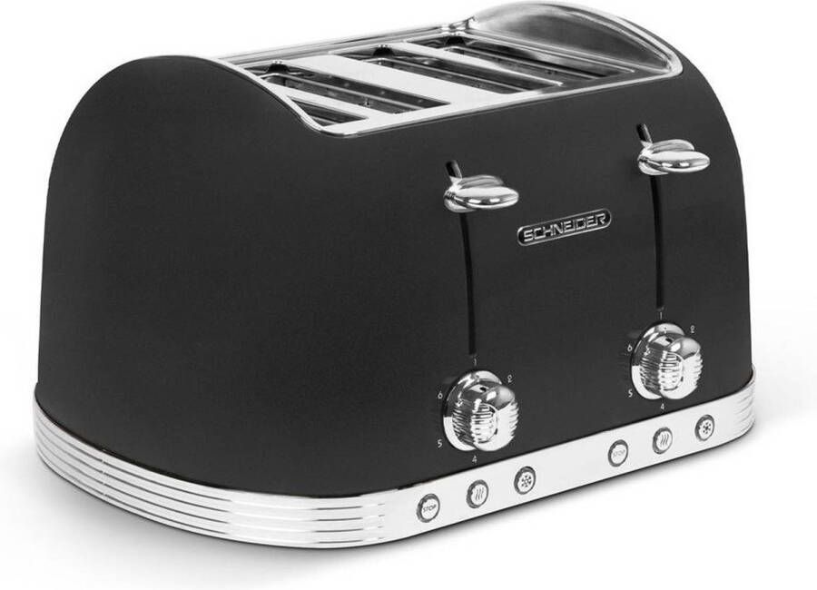 Schneider Scto4b Broodrooster 4 Sleuven Black Matt