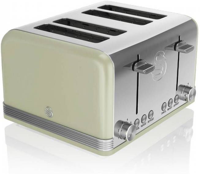 Swan 4 slot Retro Broodrooster 19020 Groen