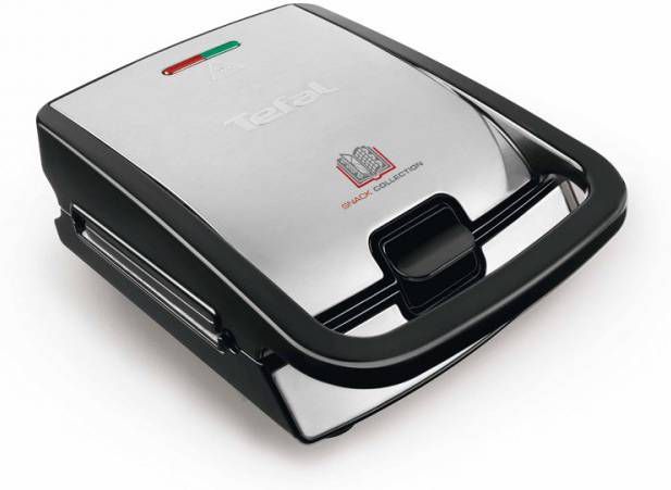 Tefal Wafelijzer SW854D Snack Collection inclusief 4 met antiaanbaklaag bakplatensets, panini/wafels/sandwich/leuk mini gebakje, diverse functies, uit te breiden, geschikt voor de vaatwasser