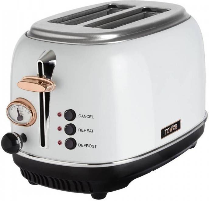 Tower Retro Broodrooster Bottega Rose Gold 2 Sneden Wit