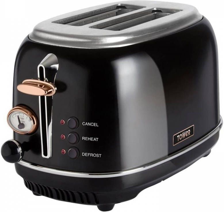 Tower Retro Broodrooster Bottega Rose Gold 2 Sneden Zwart