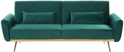 Beliani Eina Slaapbank groen fluweel