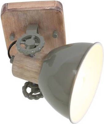 Steinhauer Retro wandlamp Gearwood retro groen met houtbruin 7968G
