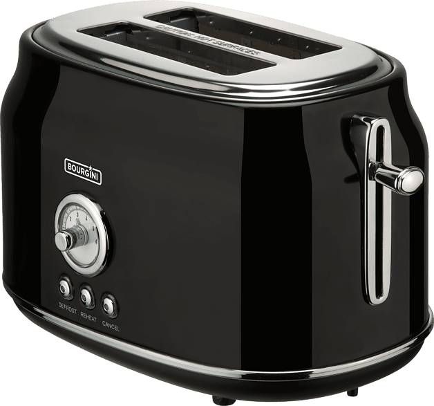 Bourgini Retro Toaster Zwart