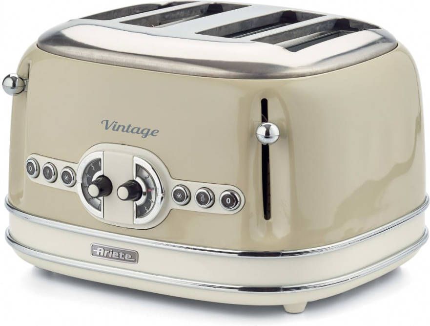 Ariete Broodrooster Vintage Retro(4 Sleuven) Beige