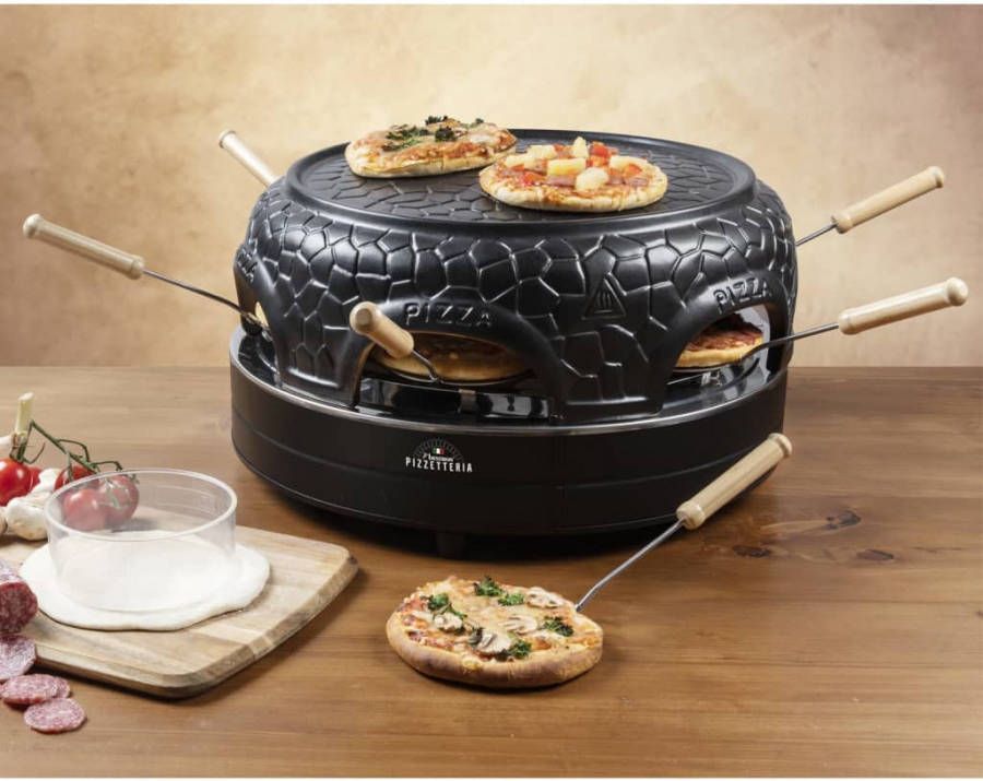 Bestron Pizzamaker voor 6 personen APD600Z 910 W zwart