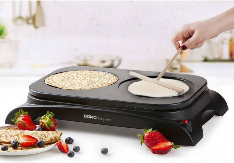 Domo Crê, pe en pannenkoekenmaker dubbel DO8715P 1000 W zwart